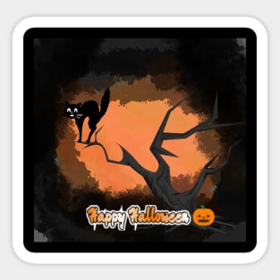 Hallowen cat Sticker